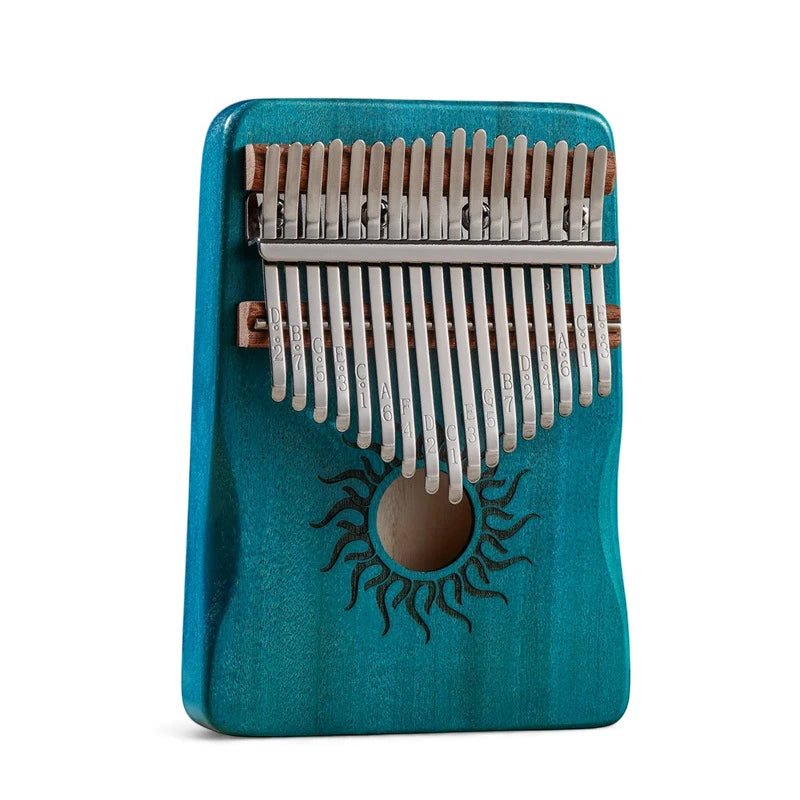 Kalimba Hluru 17 ou 21 Lames en Bois d'Érable Colorés