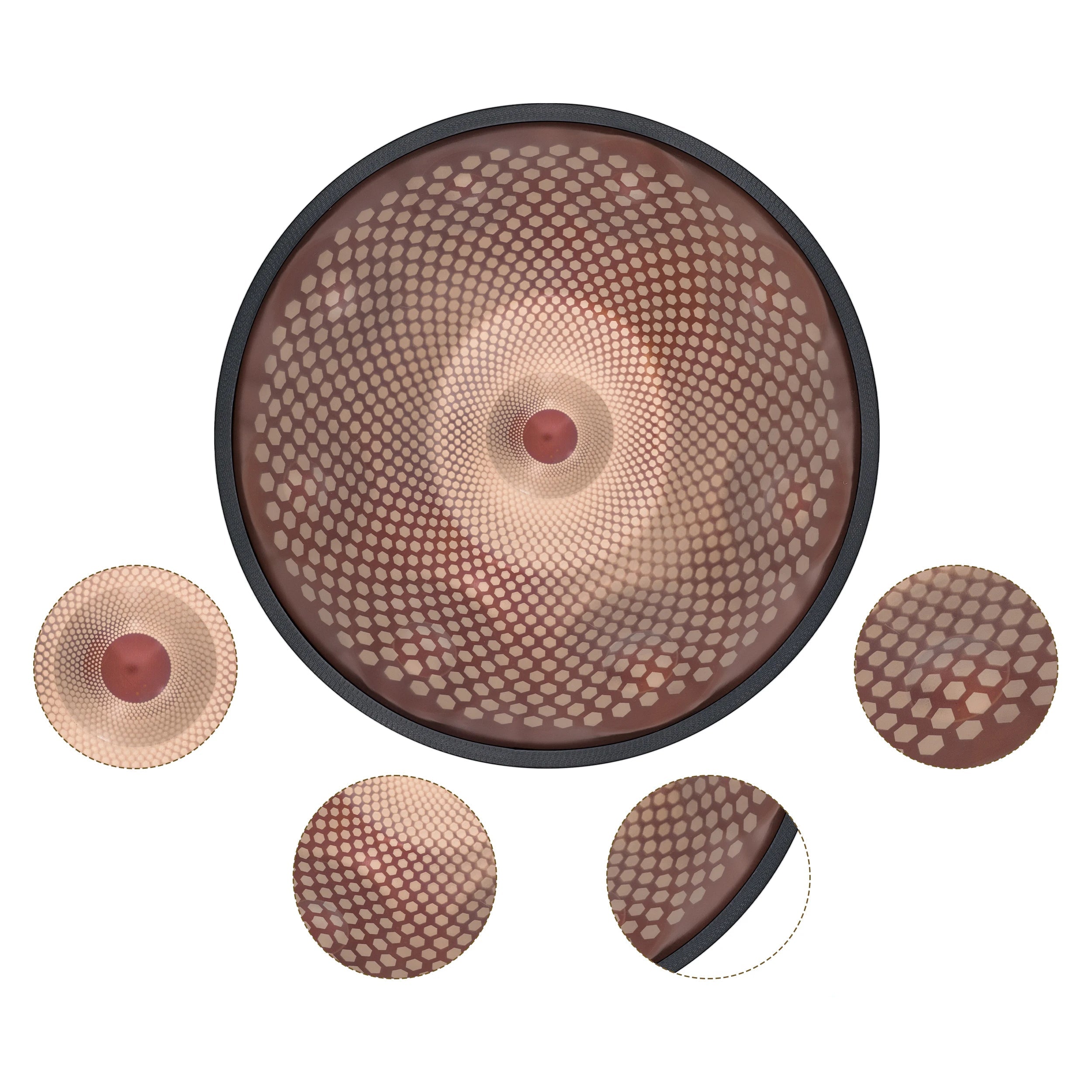 Handpan Marron avec Points de 9 Notes en 440hz