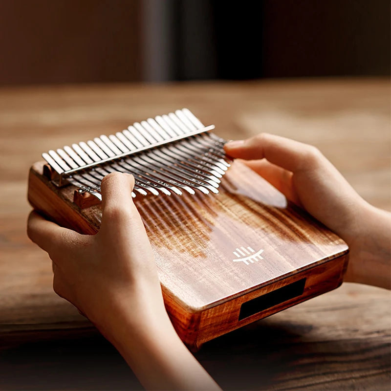 Kalimba 17 ou 21 Lames en Bois d'Érable, Acacia ou Noyer